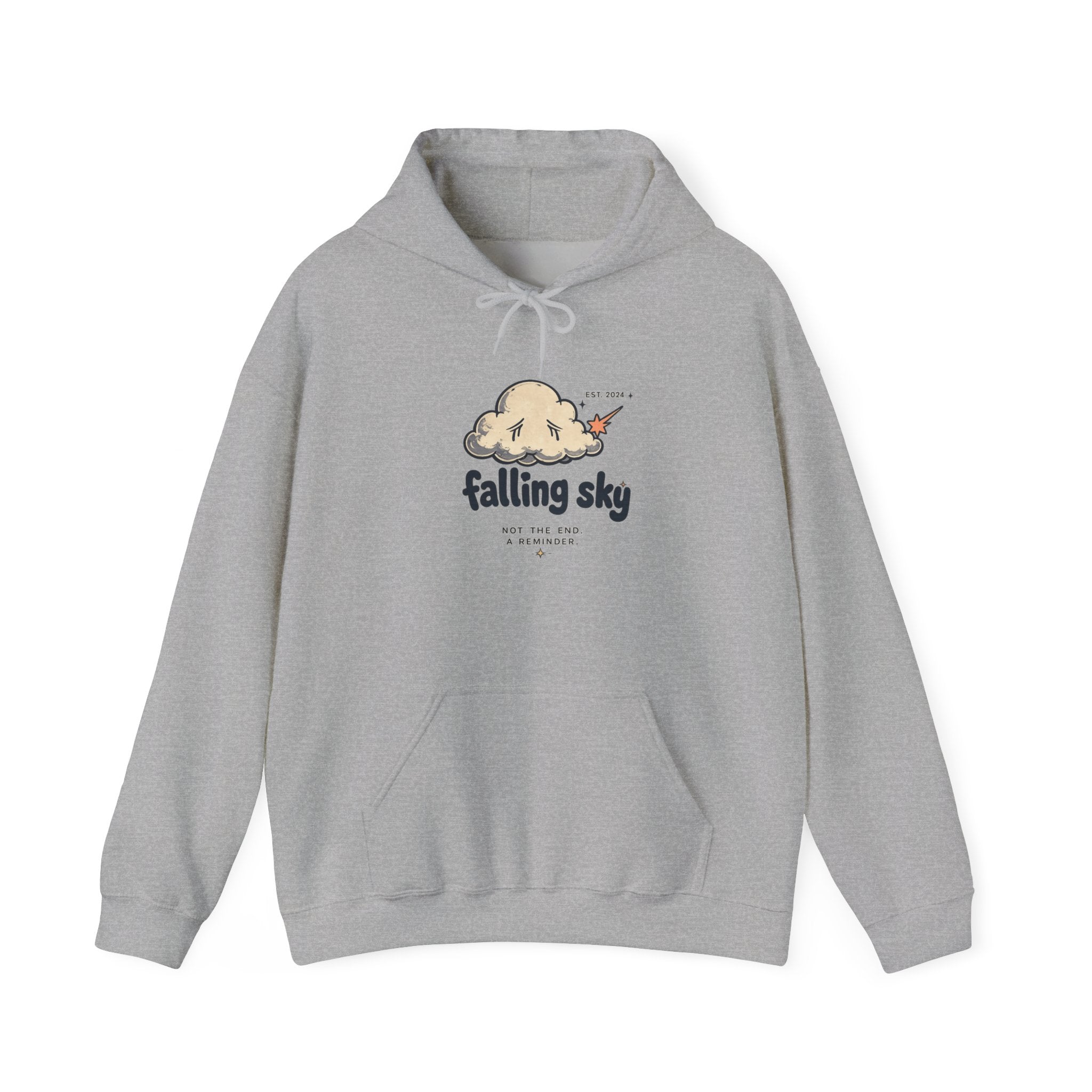 Hoodie — 'Falling Sky' Cute Cloud Graphic Pullover Sweatshirt